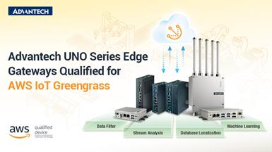 Dòng sản phẩm UNO Edge Gateway của Advantech đã được xác nhận tương thích với AWS IoT Greengrass
